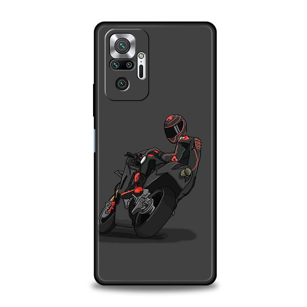 Moto Cross Motorcycle Sports Phone Case For Xiaomi Redmi Note 14 13 5G 10 11 12 Pro Plus 4G 14C 13C 12C 10C Black Cover