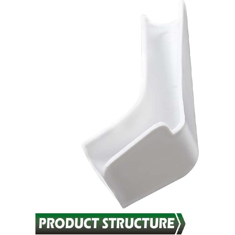 GRAND ORANGE RV Rain Gutter Spouts Long Version Left and Right 3 1/2" Long 4pcs White Gutter Spout