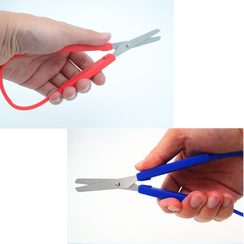 Funny Loop Scissors for Kids Teens Adults Colorful Looped, Mini Easy Grip Scissor Adaptive Design Cutting for Small Hands Kawaii