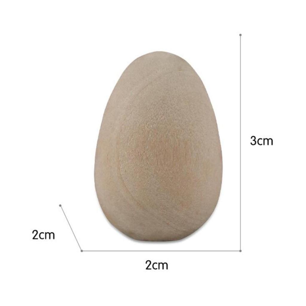 10x Wooden Blank Eggs Fake Eggs Painted Exercise Unfinished Wood Eggs with Flat
