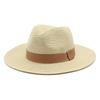 Unisex Summer Panama Sun Hat - Fashionable Straw Braid Fedora for Outdoor and Beach Wear.