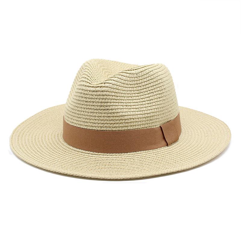 Unisex Summer Panama Sun Hat - Fashionable Straw Braid Fedora for Outdoor and Beach Wear.