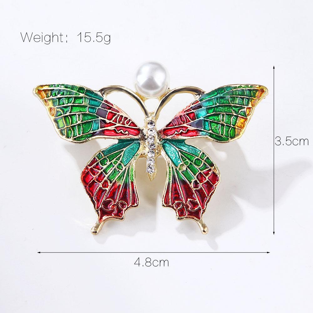 Brož motýl s olejovou kapkou Trojrozměrná vykládaná diamanty Korsáž Shi Oblečení Kardigany Kostýmy Hrudní spona Doplňky Špendlíky Dámská brož Šperky