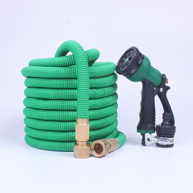 8-Function High-Pressure Water Gun & Telescopic Hose Set for Home & Car Wash 25FT Green