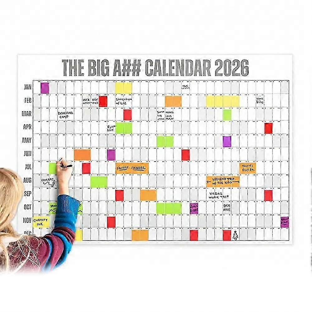 The Big A## Calendar 2026 - Oversized Wall Calendar with Pen & Stickers, 2026 Monthly Planner for Home Office, 33x43 Inches Less