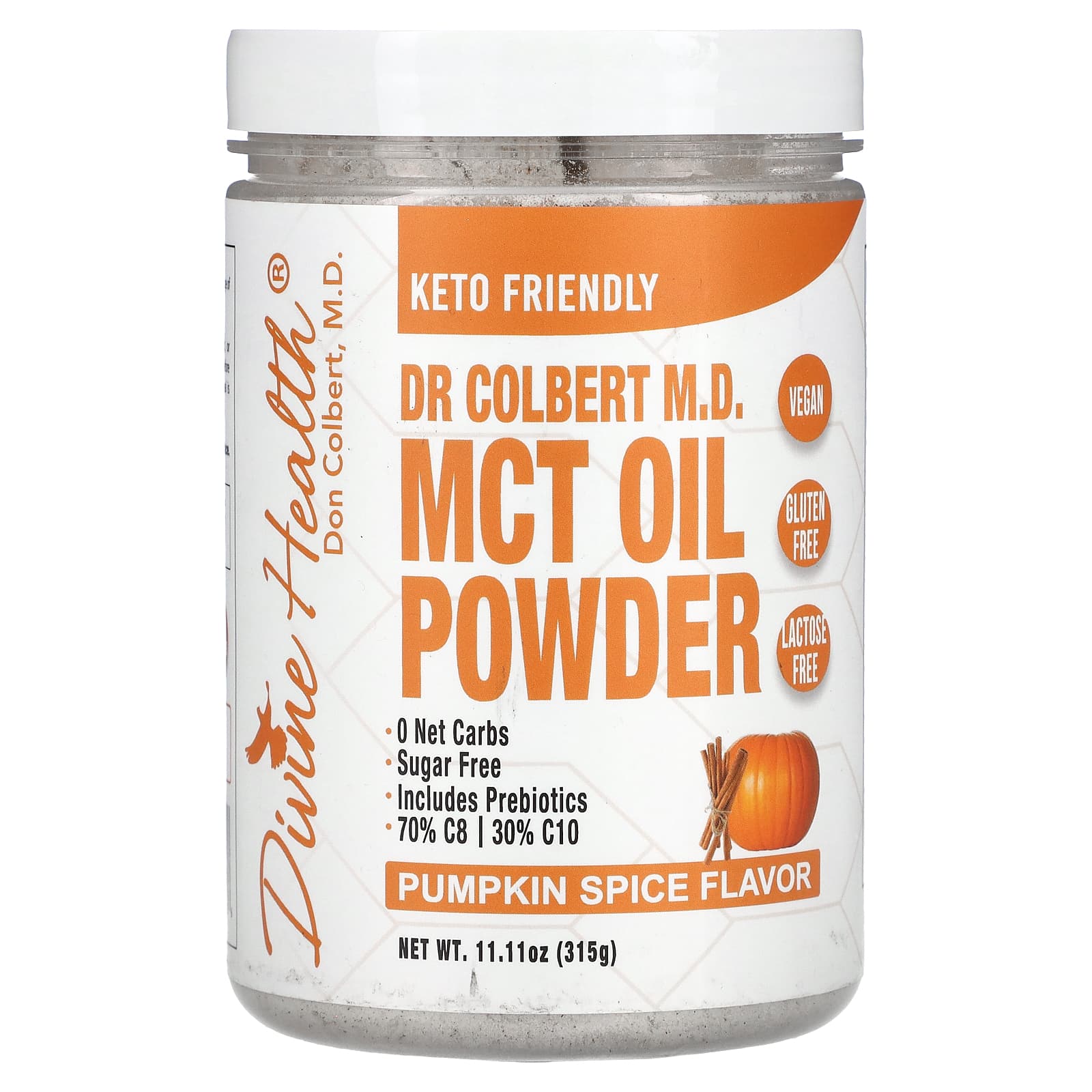 

Dr. Colbert S Keto Zone, Mct Oil Powder, Pumpkin Spice, 11.11 Oz (315 G)