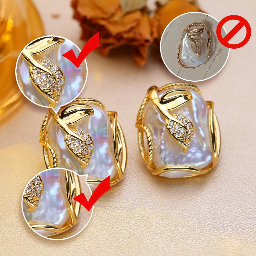 SENIKO Orecchini di perle barocche di grandi dimensioni d'acqua dolce naturale Orecchini pendenti di perle di zirconi cubici di moda per gioielli da donna