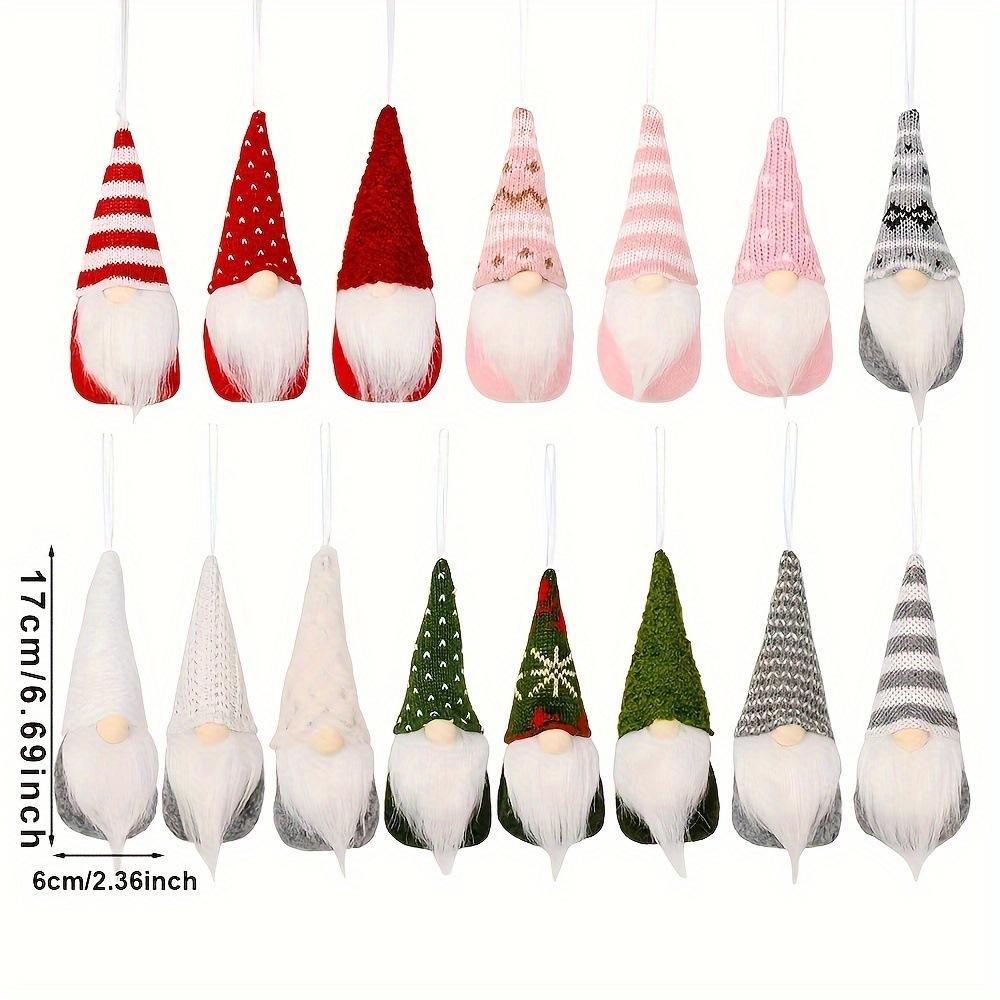 3Pcs Set Christmas Tree Hanging Gnomes Ornaments Swedish Handmade Plush Gnomes Santa Elf Hanging Home Decorations Holiday Deco