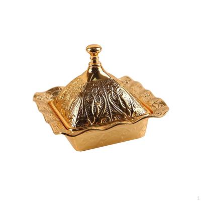Alloy Candy Bowl Cookie Holder with Lid for Party and Office Use