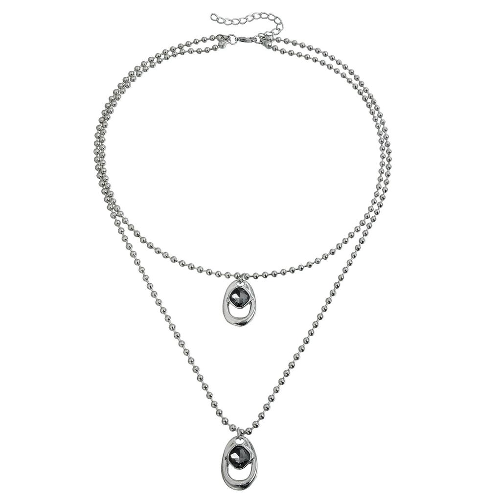 European and American Jewelry, Exaggerated Irregular Black Diamond Y-shaped Necklace, Heavy Metal Party Dress Accessories