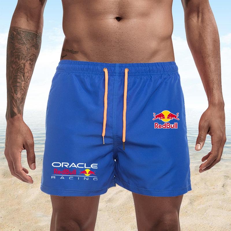 Red Bull Pantaloncini da Spiaggia da Uomo con Stampa F1 Asciugatura Rapida 2026 Costume da Bagno Estivo