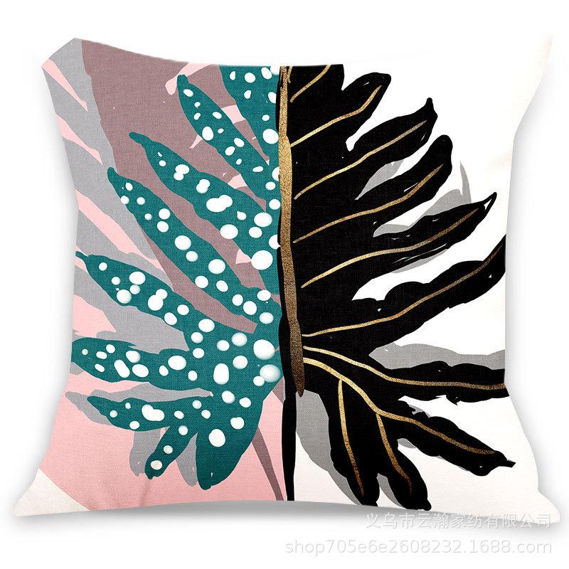 Pink Ins Fresh Plush Printed Pillow Case Creative Nordic Sofa Pillow Design Waist
