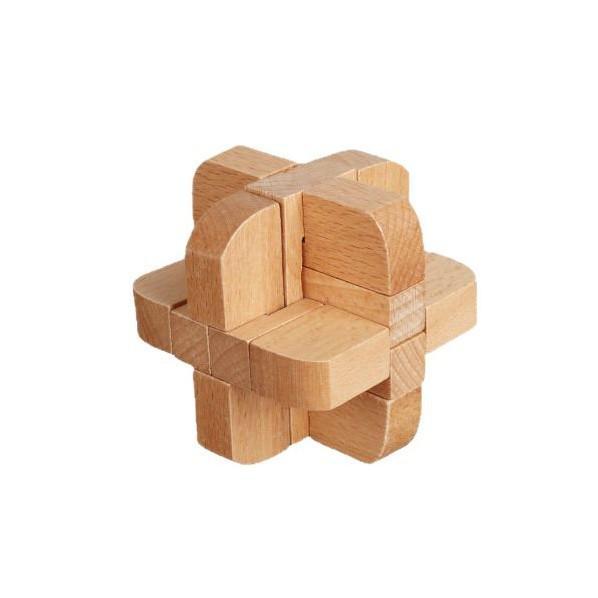 Beech Wood Kongming Luban Lock Brain Teaser - High Difficulty Educational Puzzle Toy
