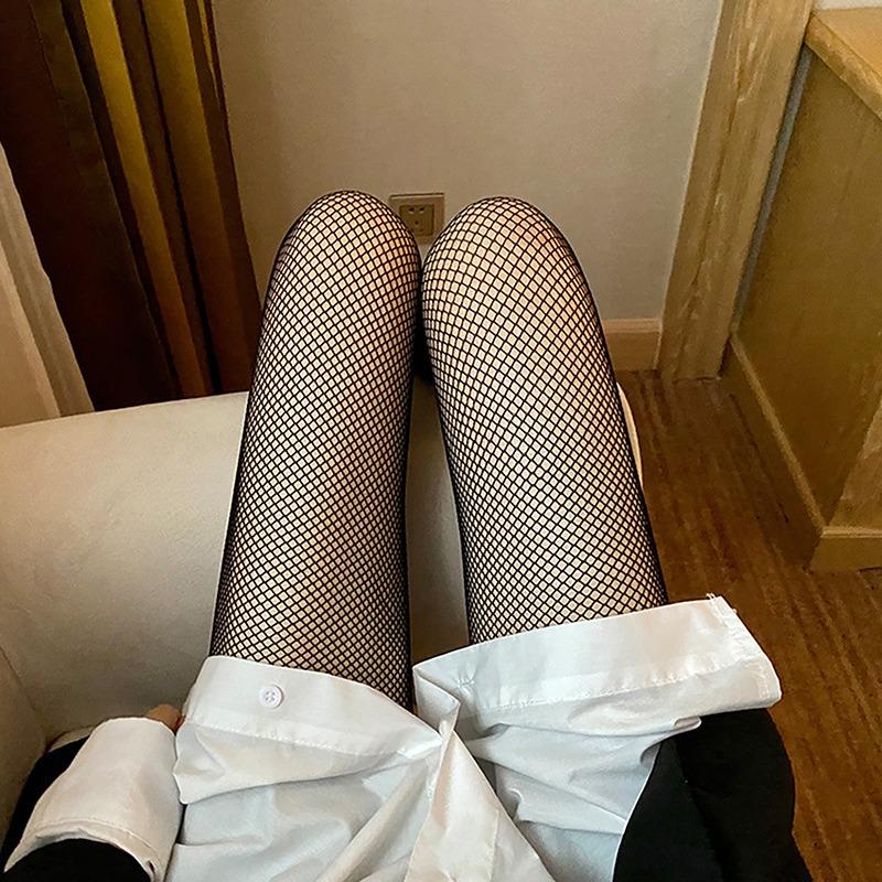 Women Jk Girl Cute Bowknot Tights Lolita Pantyhose Sexy Lace Mesh Fishnet Thigh High Stockings Club Party Cosplay Kawaii Hosiery