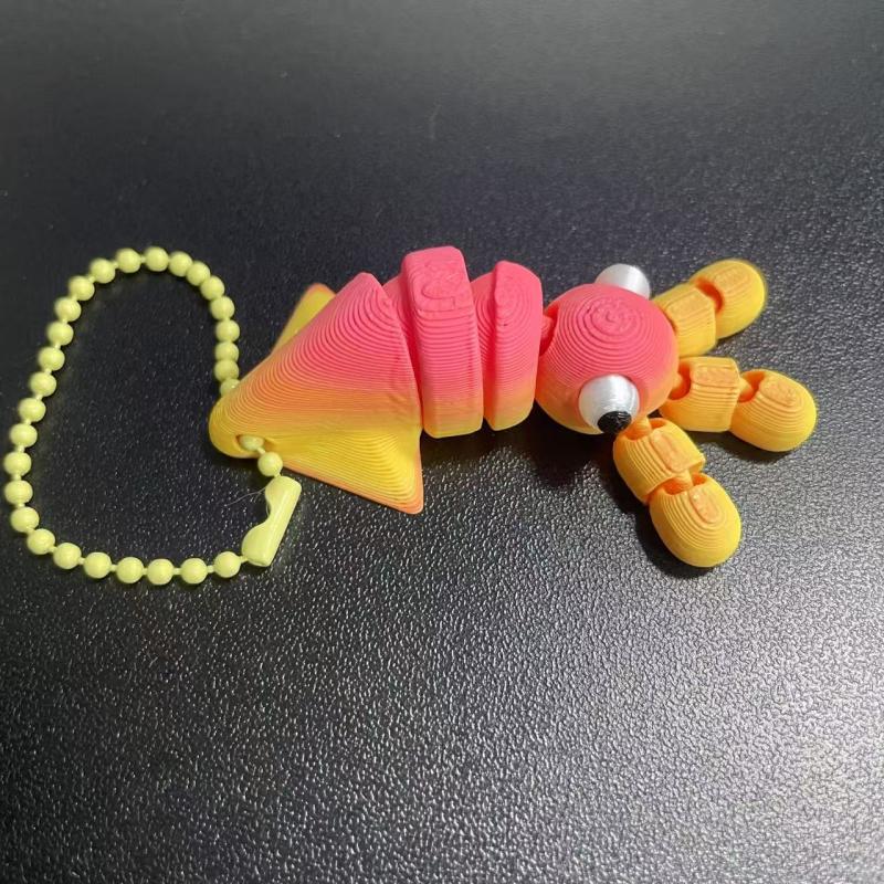 3D-gedruckter, mehrfach beweglicher, niedlicher Krake, kleiner Anhänger, Schlüsselanhänger, Autoschlüsselanhänger, Schulranzenanhänger