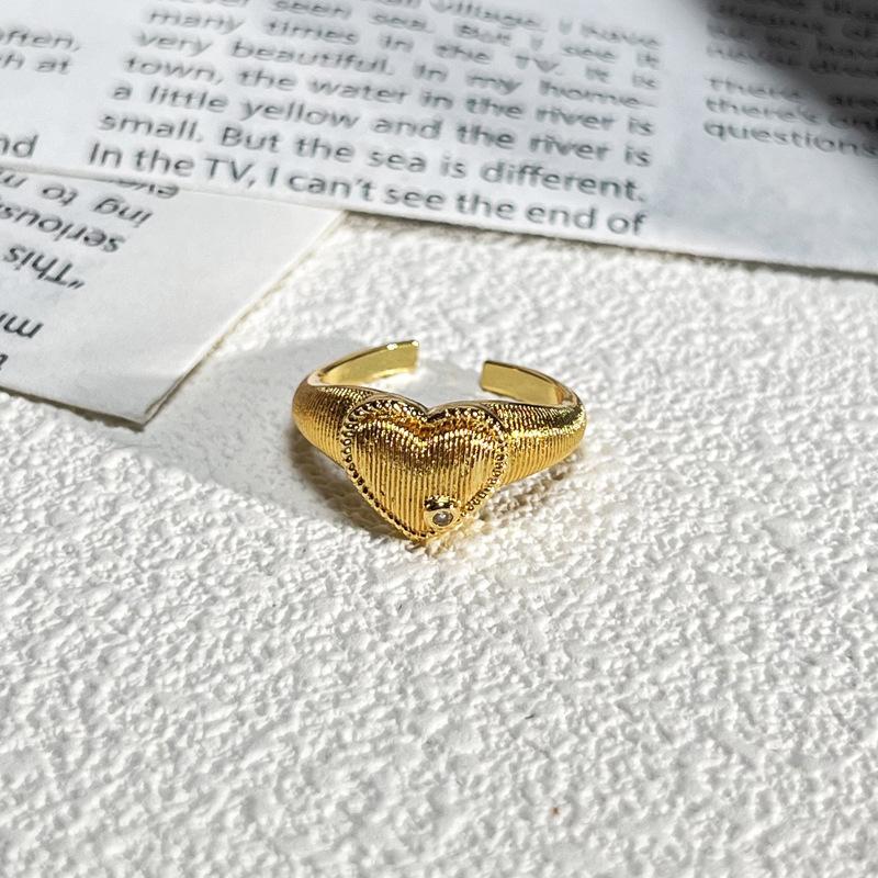 2026 Court Style Retro Heavy Industry Geometric Irregular Brushed Open Ring Women Ins Light Luxury Fashion Exquisite Index Finger Ring