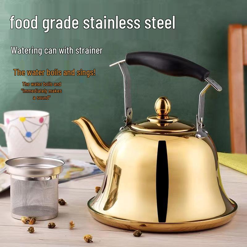 Commercial Stainless Steel Whistling Kettle for Tea & Soup Refill in Restaurants & Homes