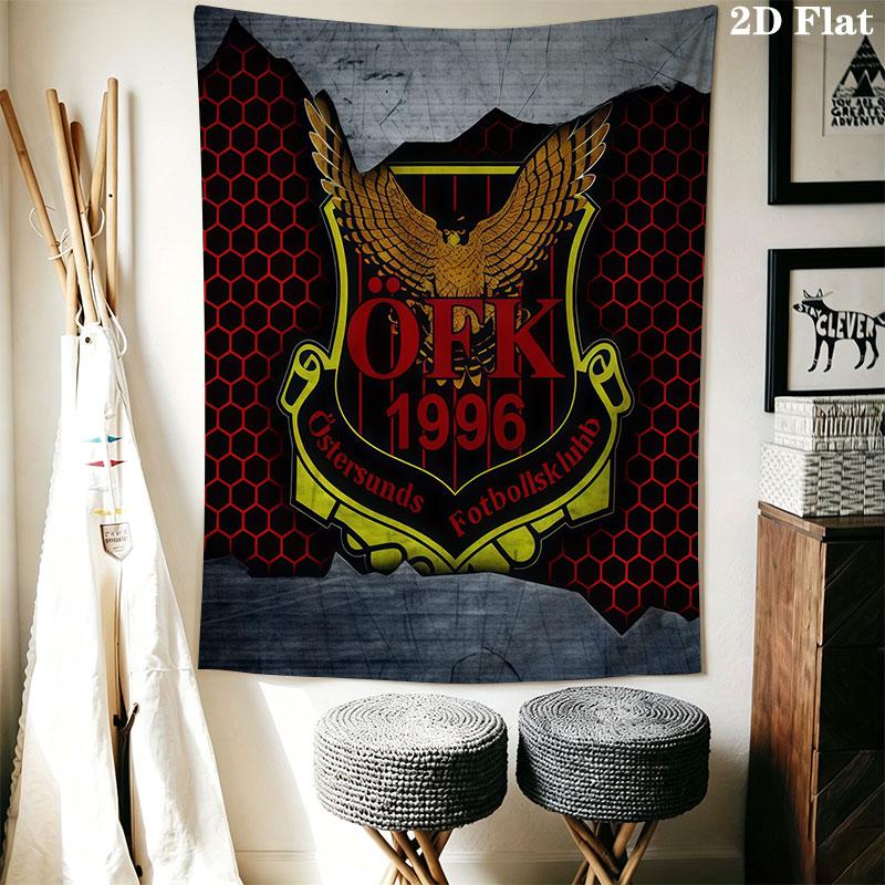 Östersunds FK Wall Hanging Printed Fabric Blanket Decorative Tapestries for Bedroom Living Room Home Decor