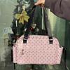 Polka Dot Ita Bag With Lace Bow Decor Women Transparent Pocket Shoulder & Handheld Dual-use Bag Lolita Style Daily Commute Bag