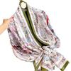 Simulation silk scarf new autumn and winter temperament silk scarf large size travel photo sunscreen shawl women's headscarf