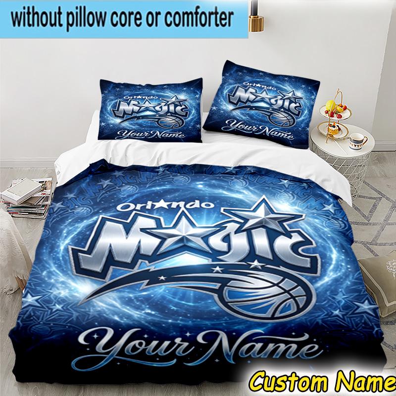 3pcs Custom Name basketball Orlando Logo Bedding Set Includes 1 Duvet Cover & 2 Pillowcases for All Seasons Dormitory Home Decor Christmas gifts