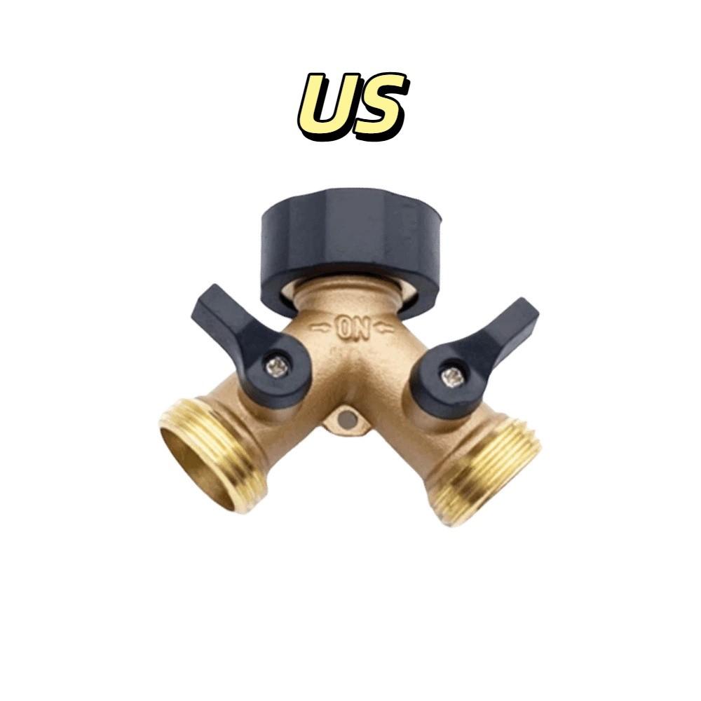 Solid Brass Garden Hose Splitter Brass Hose Connector Quick Connector  Outdoor Faucet