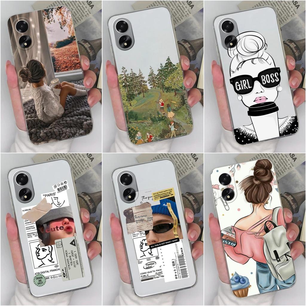 Phone Case For OPPO Reno10 Realme C53 Narzo N53 A38 A79 A98 Cover Fashion Boy Girl Phone Bag Soft Silicone Shockproof Matte Transparent For OPPO Shell