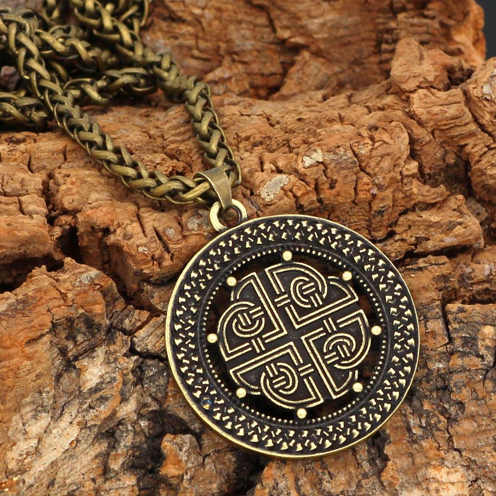 Nordic Viking Pirate Retro Men's Hollow Pendant Amulet Necklace