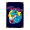 Tea Rex Bubble Tea TRex Metal Plaque Poster Mural Party Designing Create Garage Tin Sign Poster