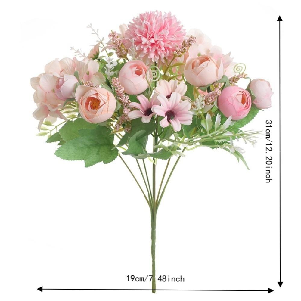 Pink Artificial Flower Bouquet 12.2 X 7.5in Fake Flower Craft  For Wedding Decoration