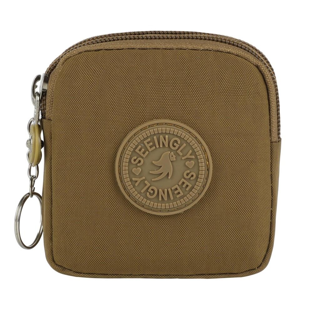 Portable Waterproof Coin Purse with Key Ring Wear-resistant Credit Card Holoder Solid Color Handbags