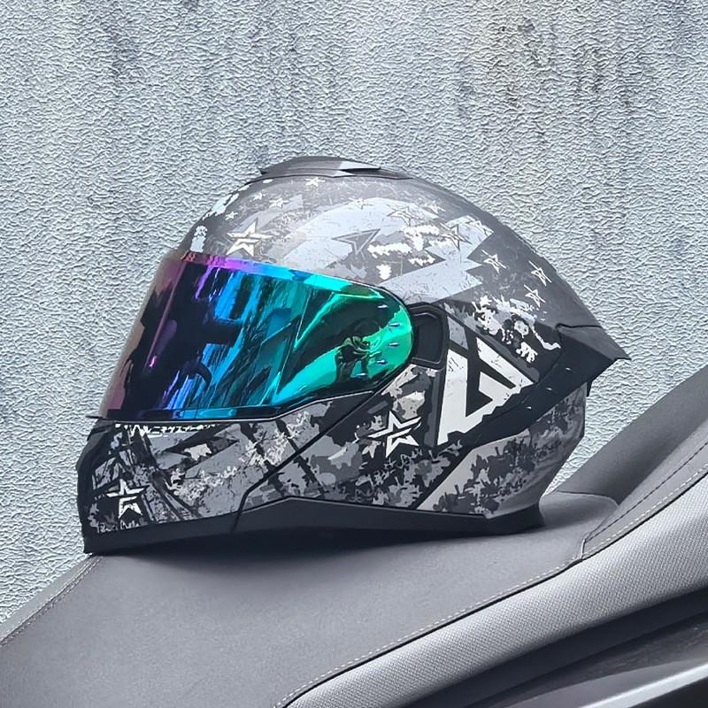 DOT ECE Certified Full Face Motorcycle Helmet Men Women Flip-Up Design ABS Shell All Season Use