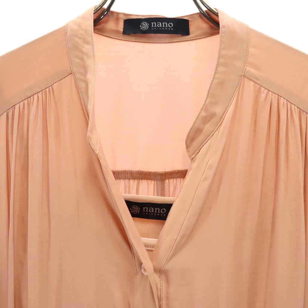 Nano Universe French Sleeve Shirt Dress F Orange Series Women Used