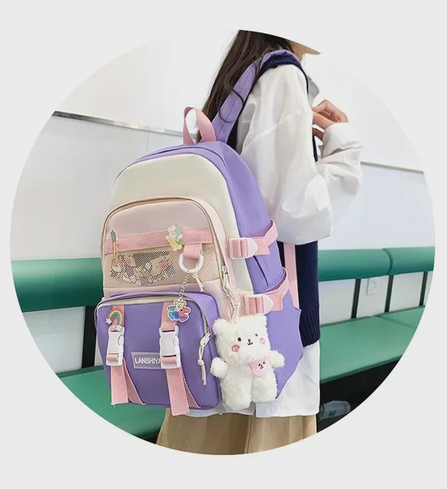 Uroczy Wodoodporny Zestaw Plecaka dla Dzieci, Klasy 3-6: 5-częściowy lekki tornister szkolny