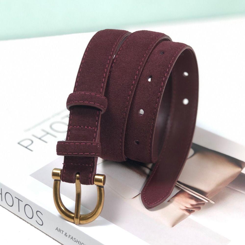 Pin Buckle Suede Leather Belt Versatile Wide Waistband Women Waist Belt  Coat Skirt Decoration