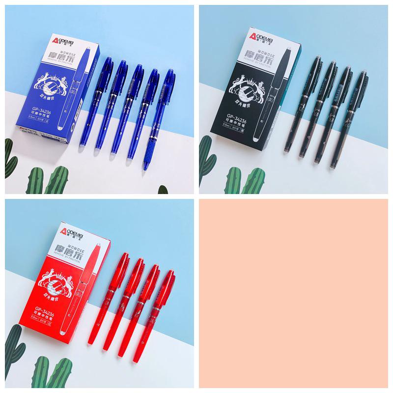 3176 Transparent Erasable Gel Pen - 0.38mm Blue, Red & Black Ink, for Office and Student Use