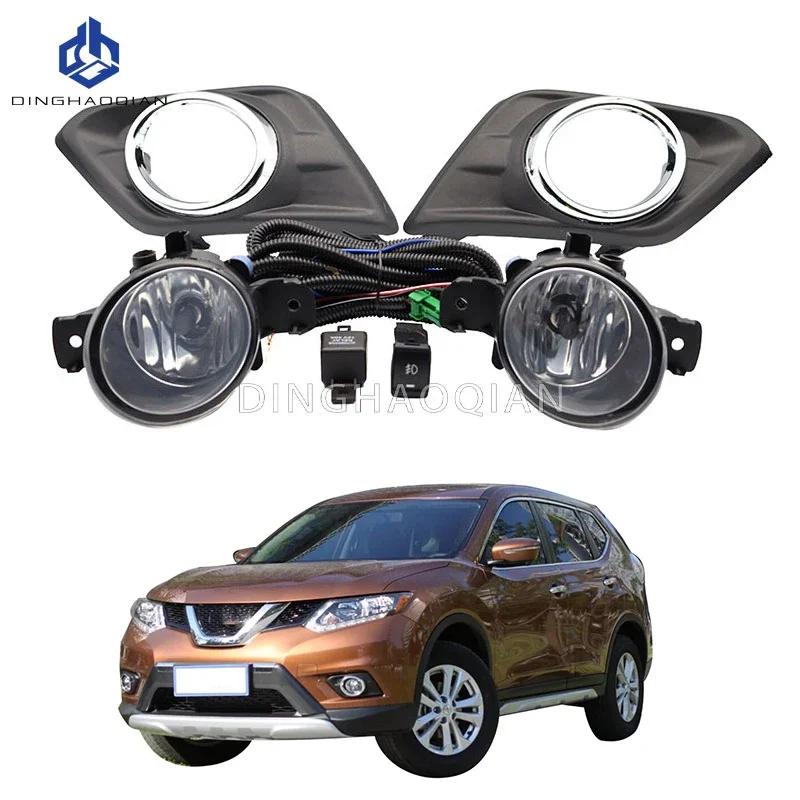 

1 комплект противотуманных фар и фар для Nissan Rogue X-Trail 2014 2015 2016 Противотуманные фары Комплект автомобильных противотуманных фар с проводкой, лампочками и переключателем 1 set