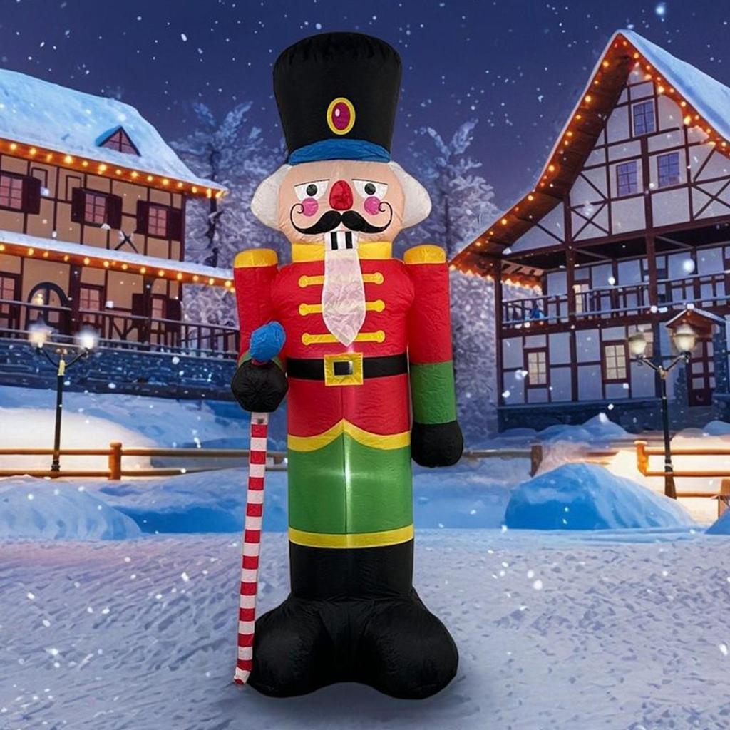 Nutcracker Inflatable Outdoor 8ft Waterproof LED Lights Decor Christmas Yard Inflatables For Family Friends Indoor Party Holiday