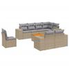 VidaXL Garden Lounge Set with Cushions 9 Pcs, Patio Sofas, Patio Furniture Set, Outdoor Furniture, Beige 3225541