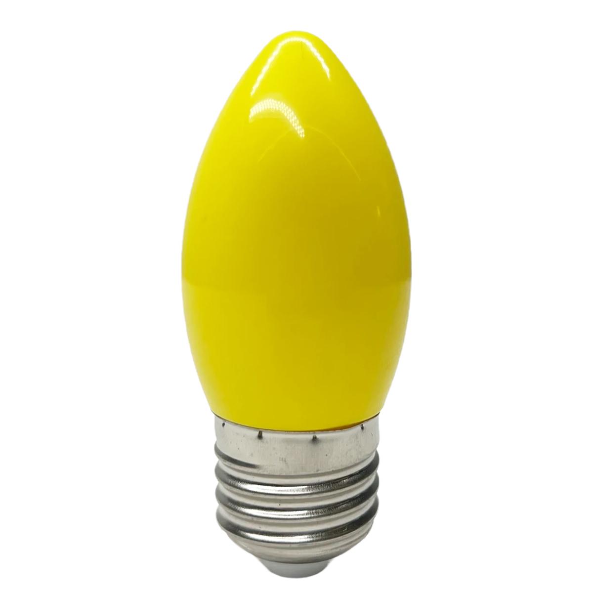 

2W Candle Shape Light Bulb E27 Screw Base Lamp B22 110V/220V Colorful Atmosphere Lamp for Party Birthday Dating Decoration E27&AC 110V жовтий