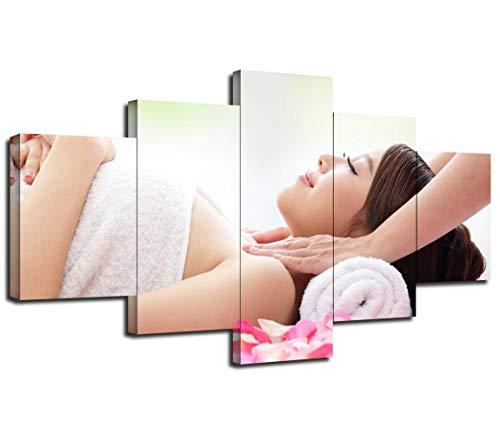 5 sztuk zdrowie uroda Spa masaż twarzy Salon ściana z obrazami ozdoby do dekoracji wnętrz plakaty płótno malarstwo akcesoria do salonu