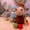 Creative Stuffed Animals Toy Knitted Animal Doll Baby Comfort Rattle Doll Crochet Knit Toy Cute Little Bear Deer Knitted Animal