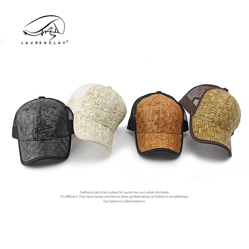 

New hat men and women summer outdoor sun protection visor hard top baseball cap straw mesh cap cap cap Adjustable чорний