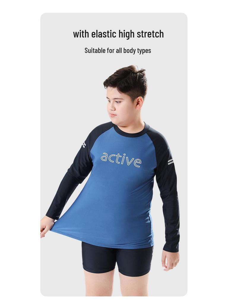 Plus Size Boys' Two-Piece Swimwear Set - Teen Swim Trunks