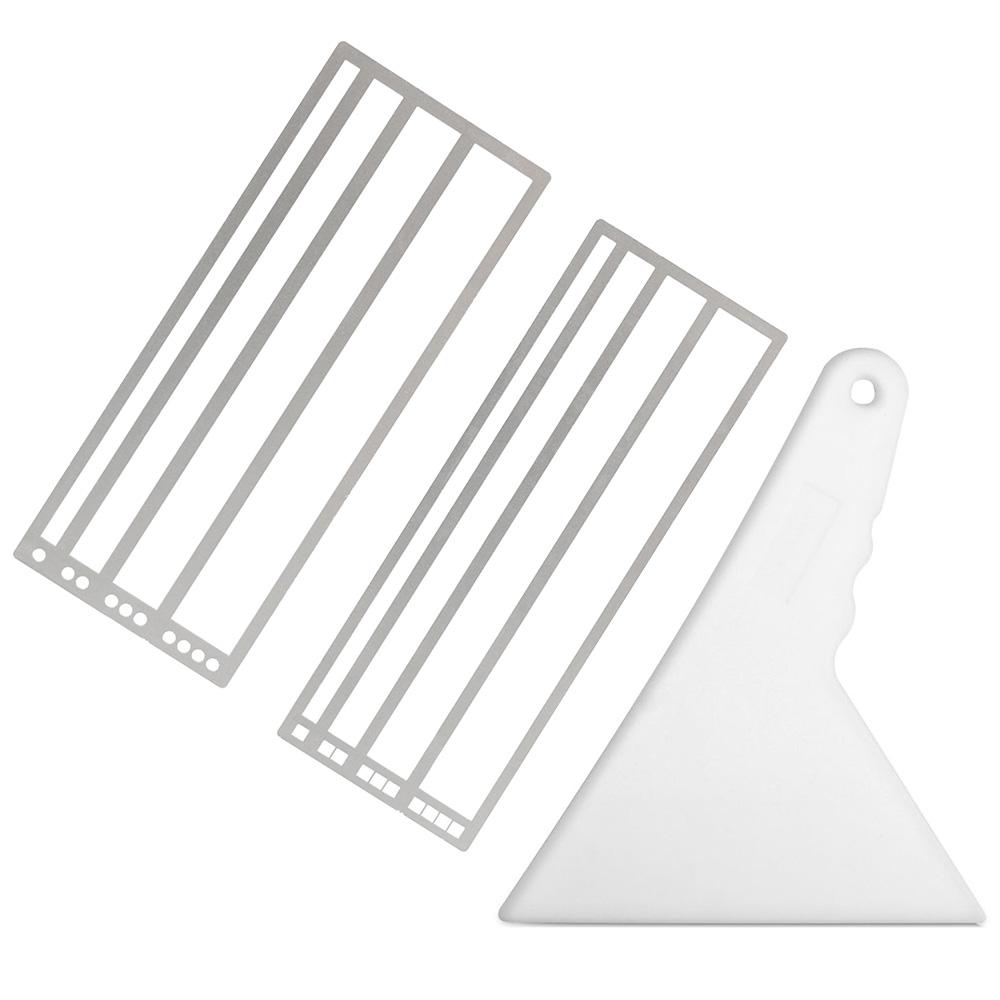 

2pcs Stainless Steel Diamond Painting Auxiliary Tool Ruler And 1pc Plastic Diamond Painting Corrector For Diamond Art