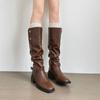 Loafers with Vintage Pleated Boots - Women's Niche Shoes, Long Boots