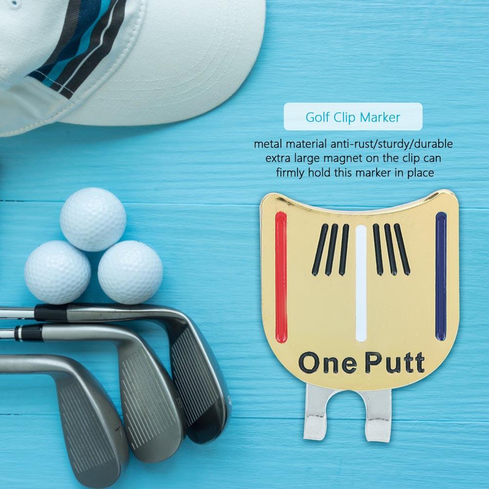 One Putt Durable Metal Golf Mini Magnetic Ball Marker Golfer Hat Visor Clip Accessory