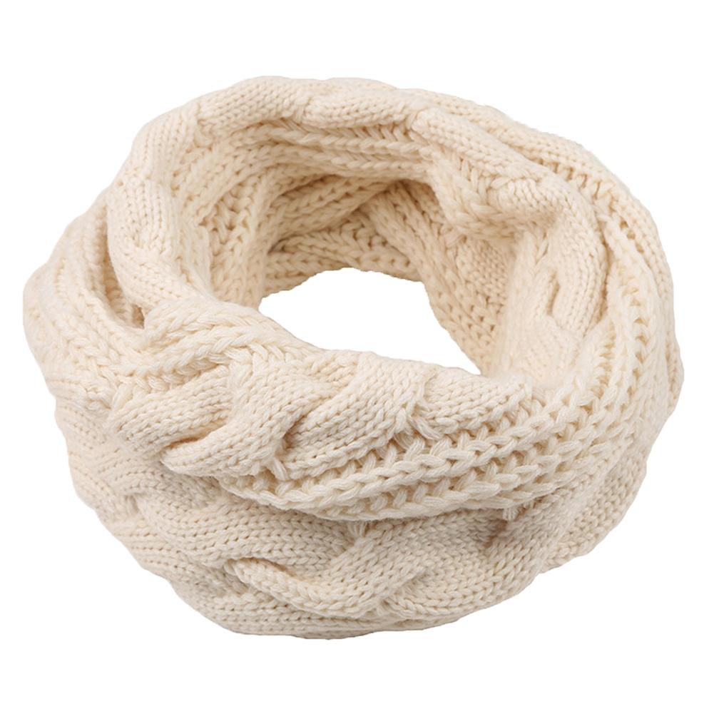 

Women Solid Color Woolen Yarn Scarf Delicate Knitting Fashion Scarves Warm Neck Scarf White 60*30cm#1