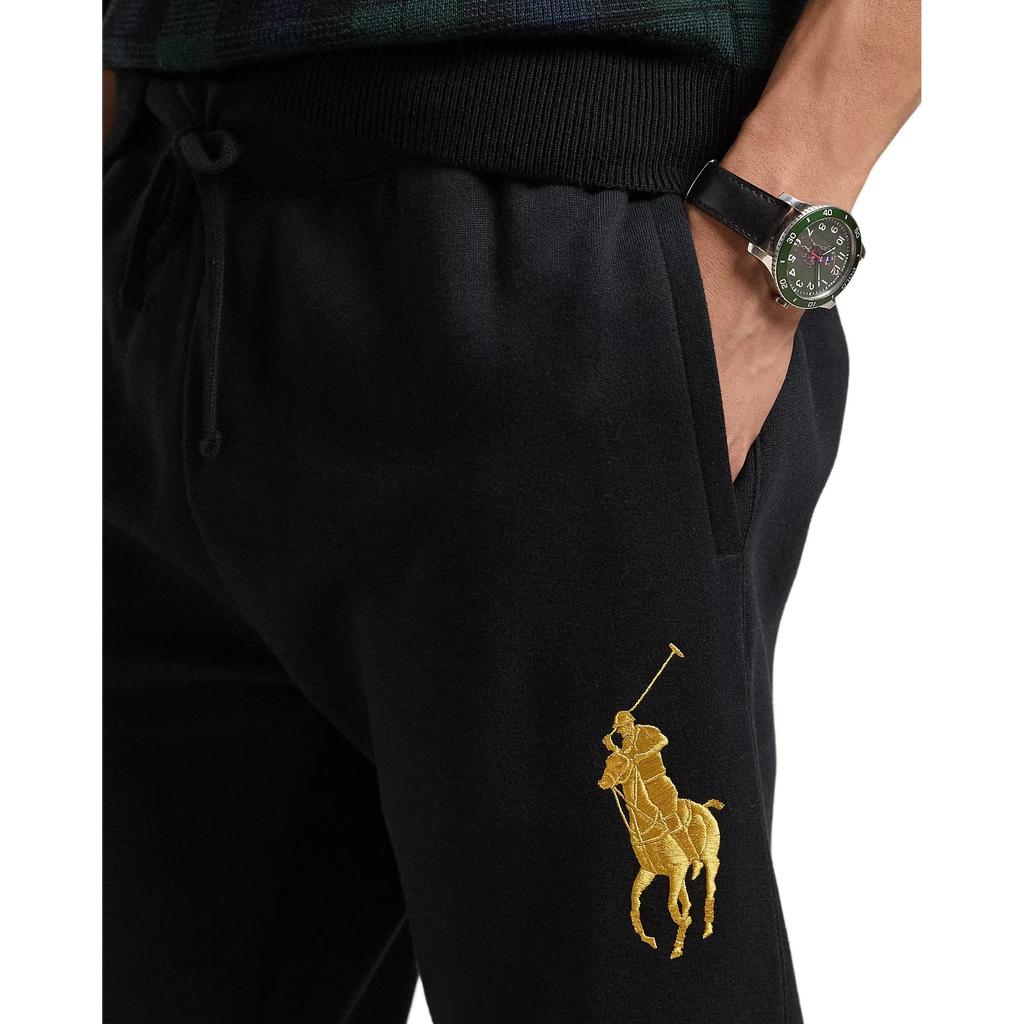 Polo Ralph Lauren Big Pony Embroidered Cotton Polyester Blend Fleece Drawstring Waist Pocket Long Ribbed Hem Knitted Sweatpants 710952242-001