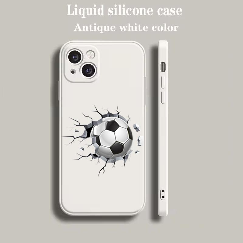 Football Sport Phone Case for iPhone 16 15 14 13 12 Pro Max 11 Pro Max 7 8 Plus XS XR Luxury Silicone Shell Capas Fundas